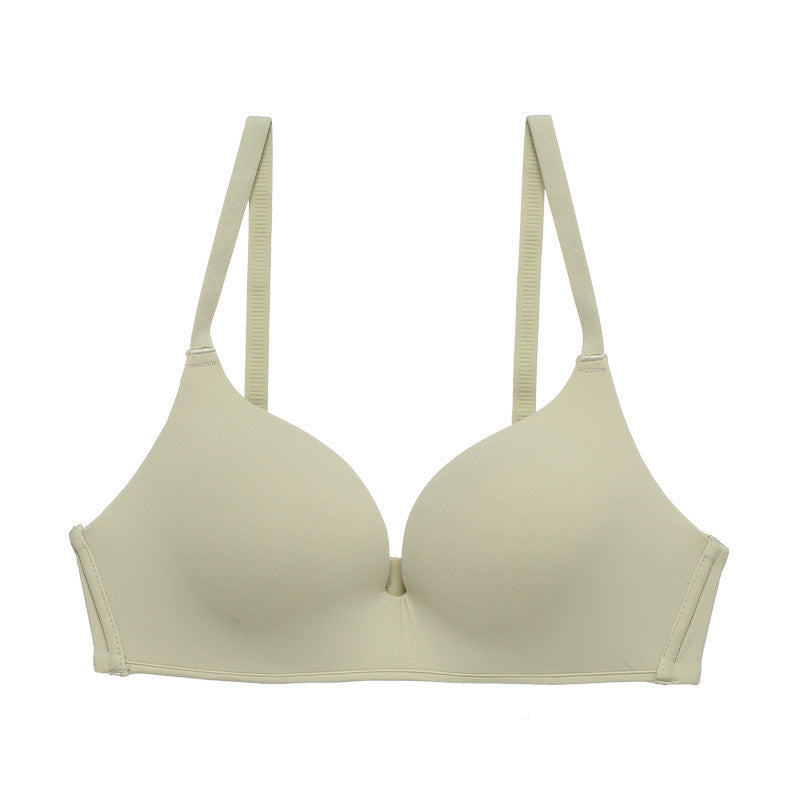 Beige bra on a white background