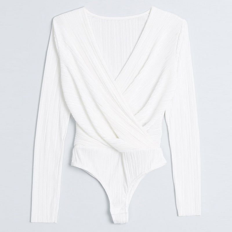 Solid Sleek V-Neck Jumpsuit