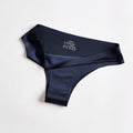 Navy blue men's underwear on a light gray background