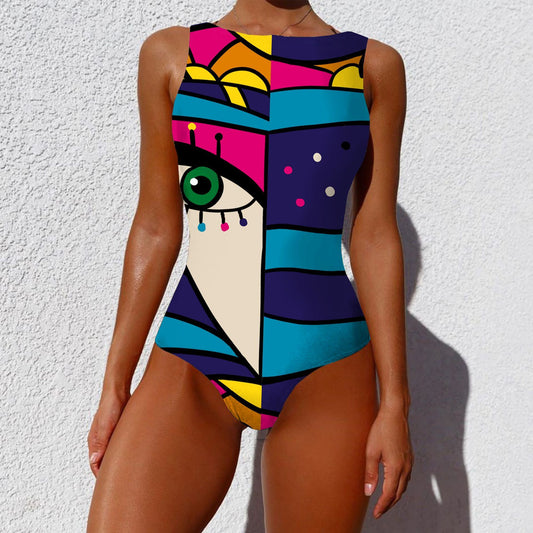 Vintage Print Lady Swimsuit