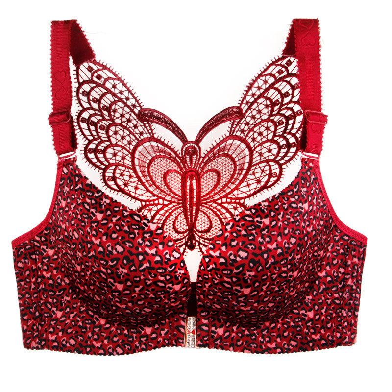 Push Up Leopard Print Butterfly Beautiful Back Bra
