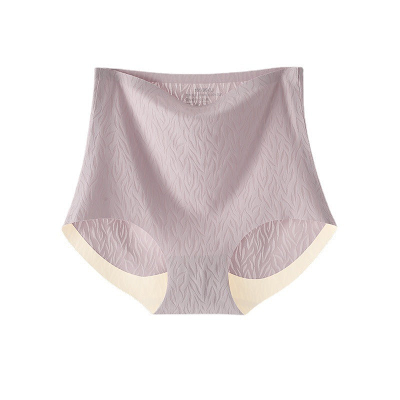 Purple women's underwear with beige accents on a white background
