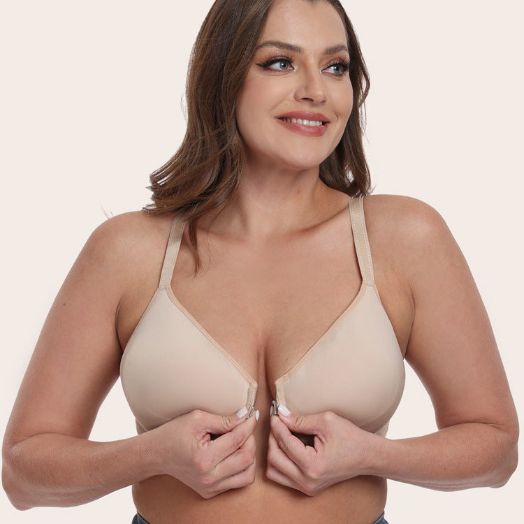 Thin Cup Steel Ring Front Closure Bra