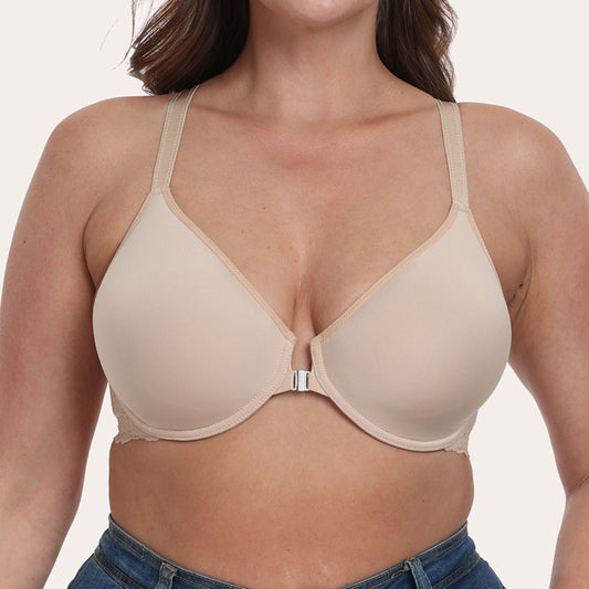 Thin Cup Steel Ring Front Closure Bra