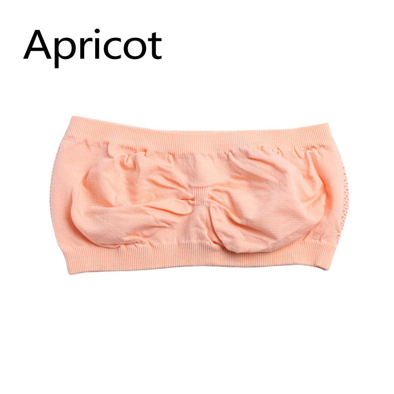 Apricot-colored bandeau top on a white background with 'Apricot' text above.