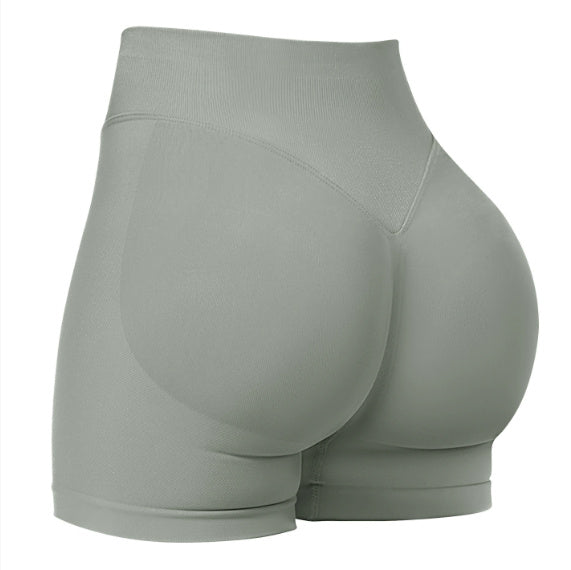 Gray athletic shorts on a white background