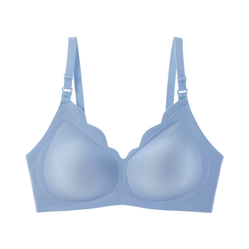 Light blue bra on a white background