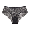 Black lace underwear on a white background