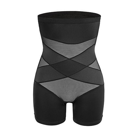 Black and gray patterned underwear on a white background