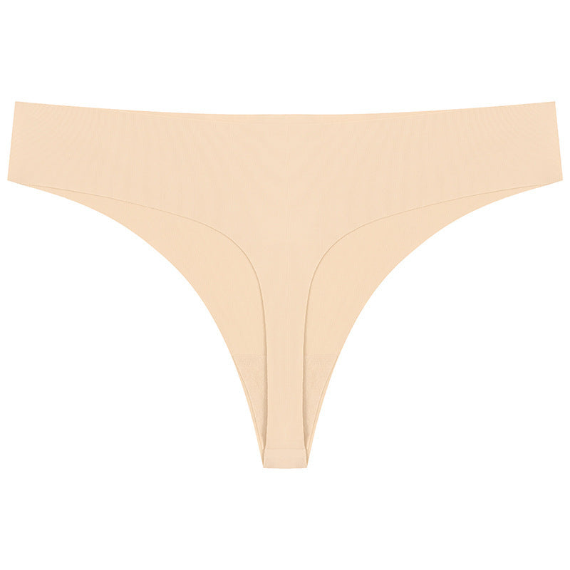 Beige thong on a white background