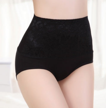 Black high-waisted underwear on a white background
