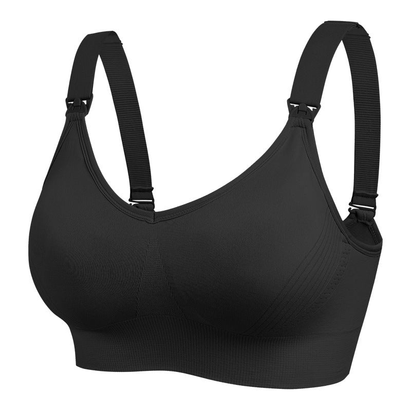 Black bra with adjustable straps on a white background