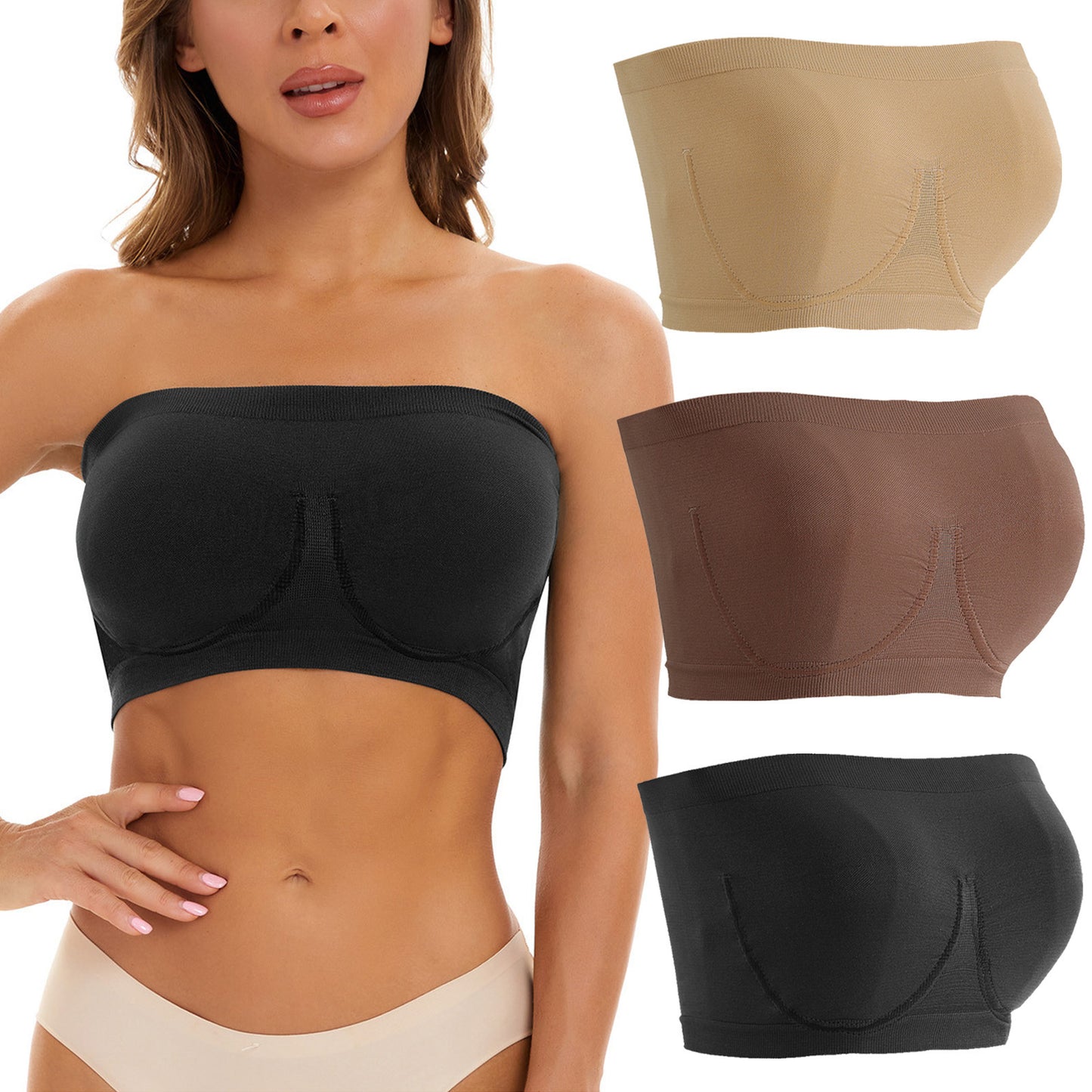 Plus Size Seamless Bandeau Bra