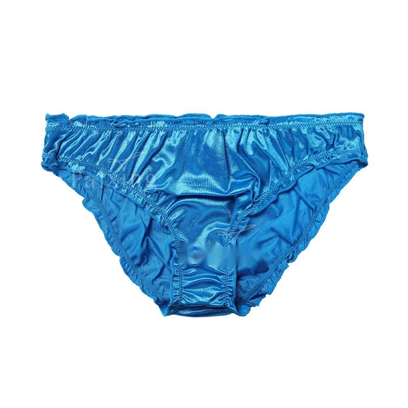 Blue shiny underwear on a white background
