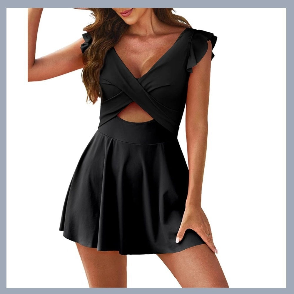 Casual Flounced One-piece Swimsuit