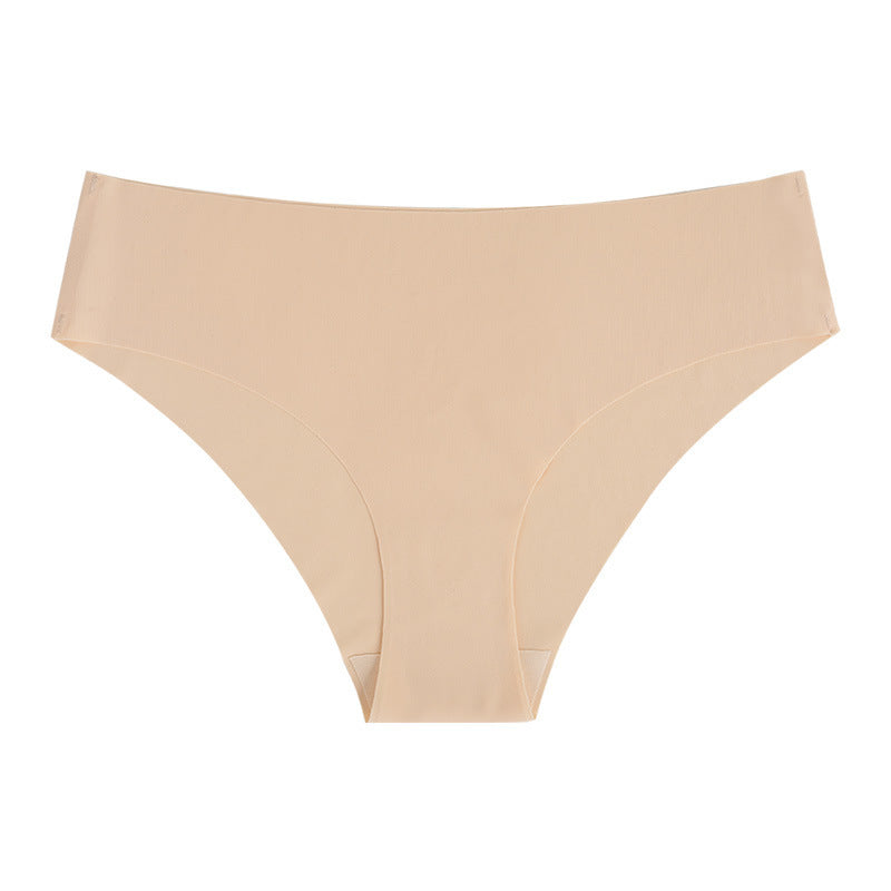 Beige high-waisted bikini bottom on a white background
