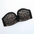 Black lace bra on a white background