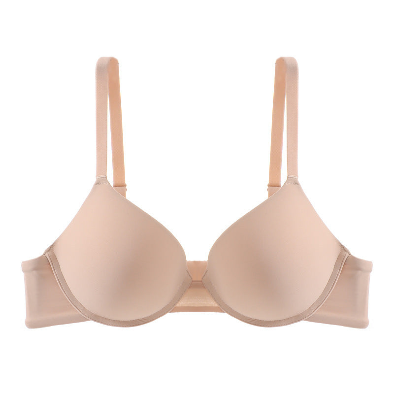 Beige bra on a white background
