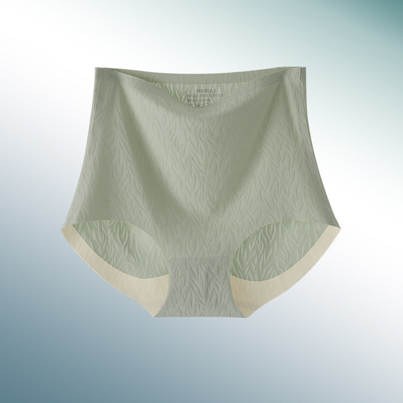 Green women's underwear on a light gray background