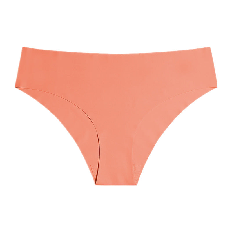 Peach-colored bikini bottom on a white background