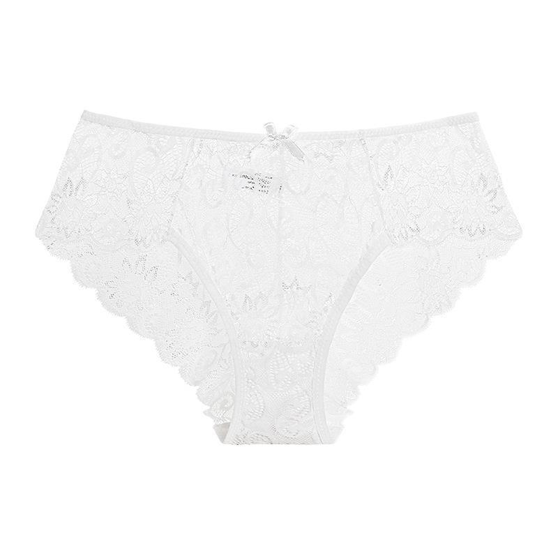 White lace underwear on a white background