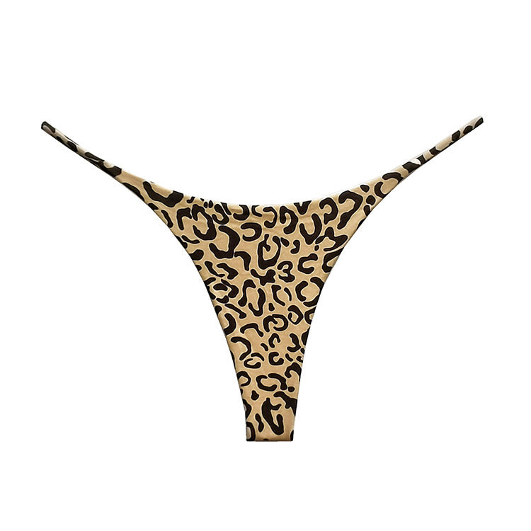 Leopard print thong on a white background