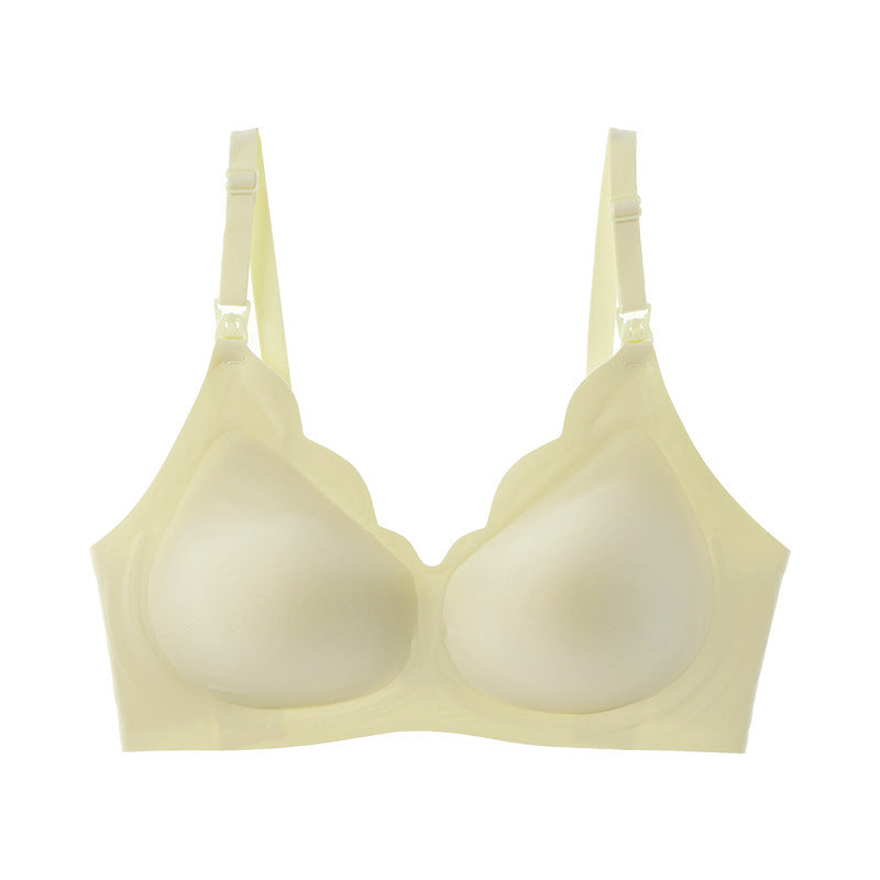 Yellow bra on a white background
