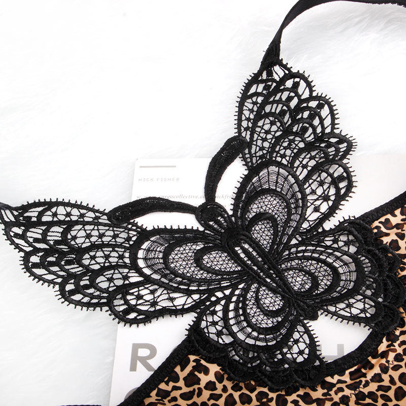 Push Up Leopard Print Butterfly Beautiful Back Bra