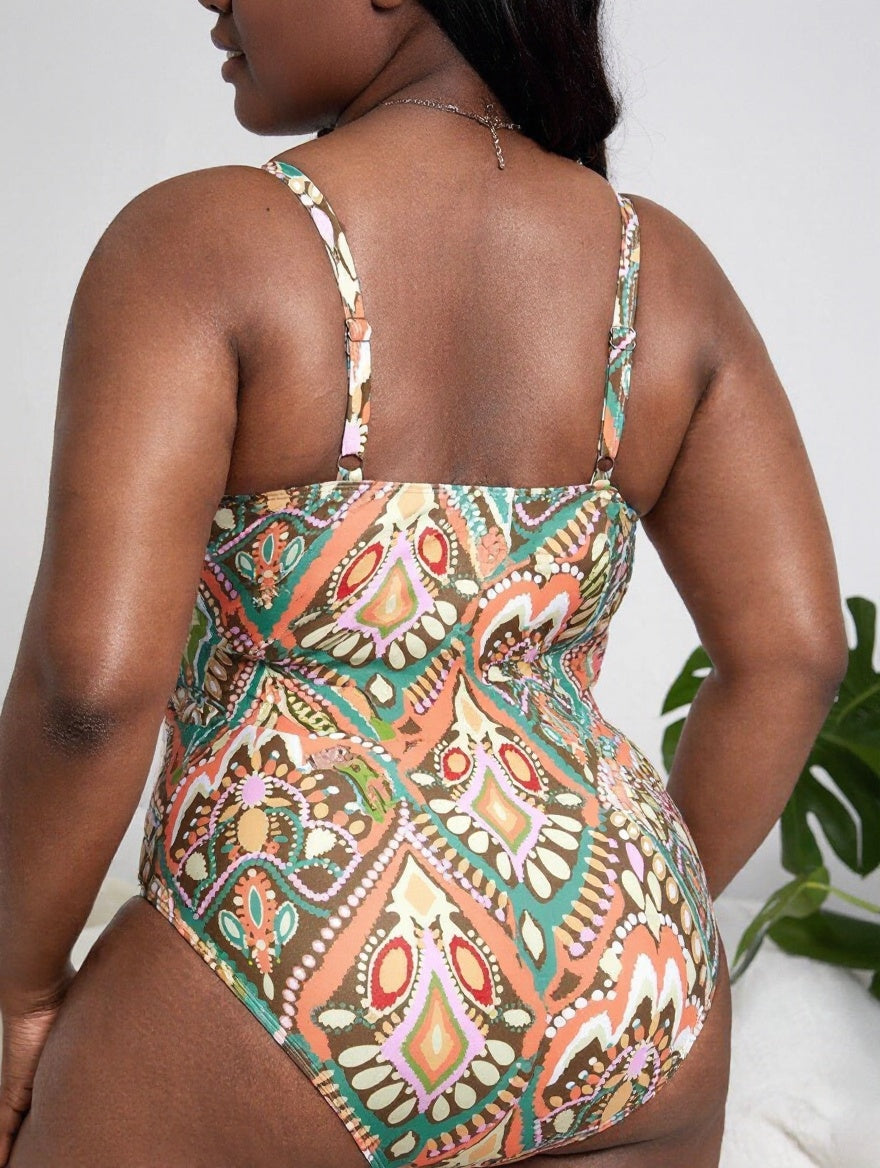 Plus Size Printed Swimsuit